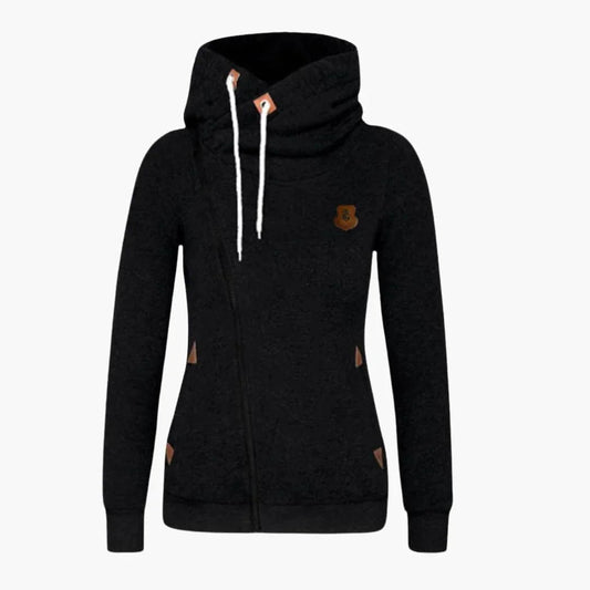 Women's Zip-Up Hoodie with Drawstring Hood