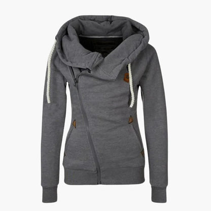 Women's Zip-Up Hoodie with Drawstring Hood