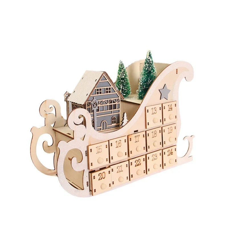 Wooden Desktop Christmas Countdown Calendar