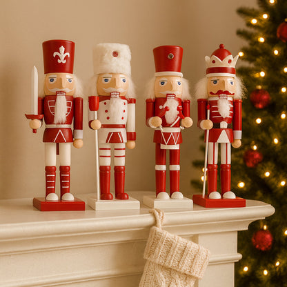 Wooden Nutcracker Figures – 24 cm, Set of 4