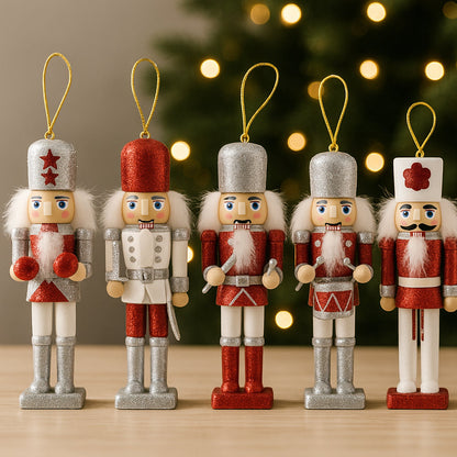 Wooden Nutcracker Figurines – 12.5 cm, Set of 5