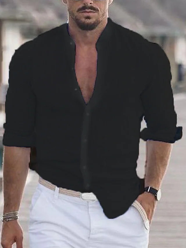 Darren | Stylish Linen Shirt with Buttons - Image 6